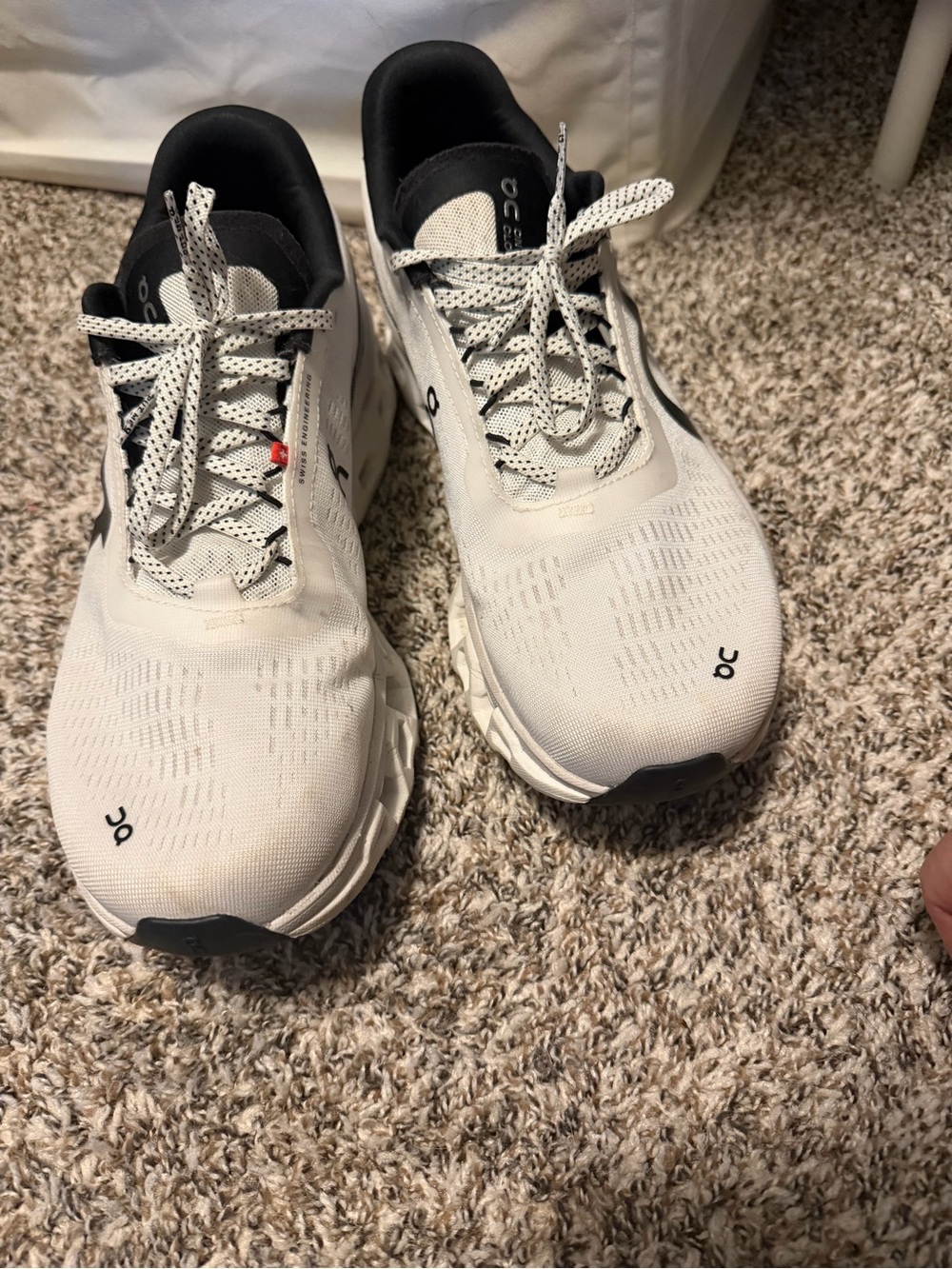 On Running Men’s Athletic Shoes — White with Black Accents